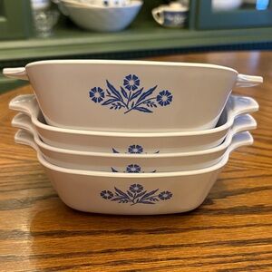 Corning Ware Cornflower Blue petite casserole dishes- set of 4
